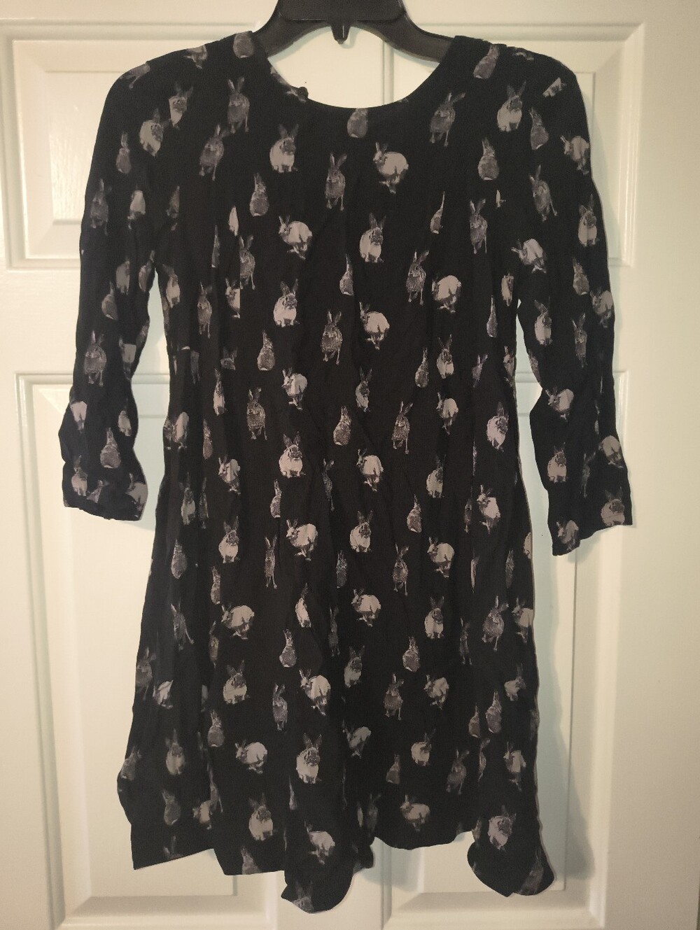 H&M Black Bunny Print Dress Size 4